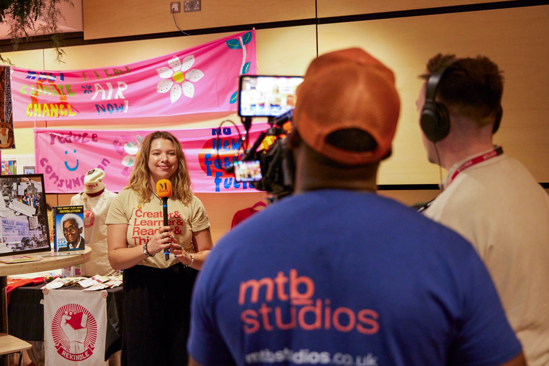 The mtb studios crew filming an interview at a live event
